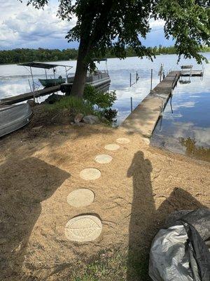 Beach clean up and stone placement