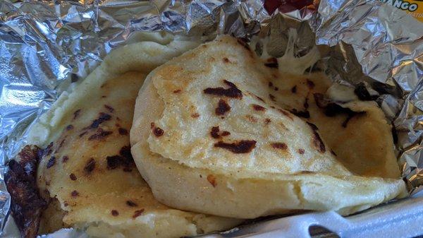 Cheese pupusas.