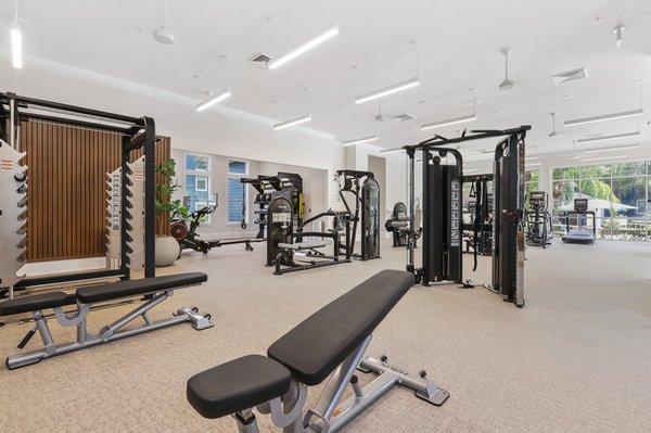 Image of Lantower Cypress Creek's Expansive 24-Hour Fitness Center with Fitness on Demand.