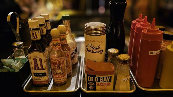 condiments by the grill