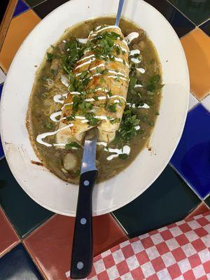 Chili verde burrito