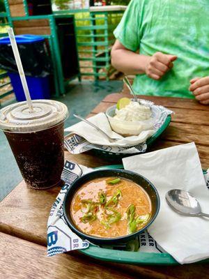 Cup of gumbo and key lime pie cup