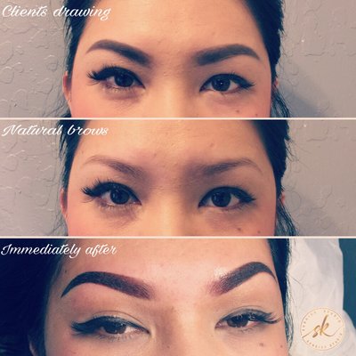 Semi permanent ombré eyebrows