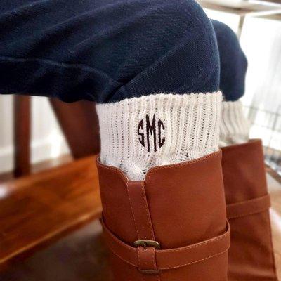 monogrammed boot cuffs