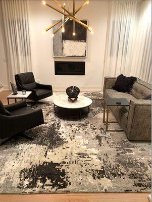 Black & White Modern Splash rug - Living room.