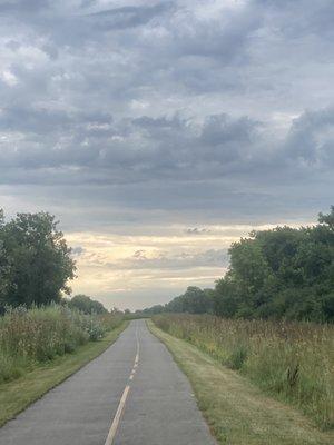 Riding West on the trail