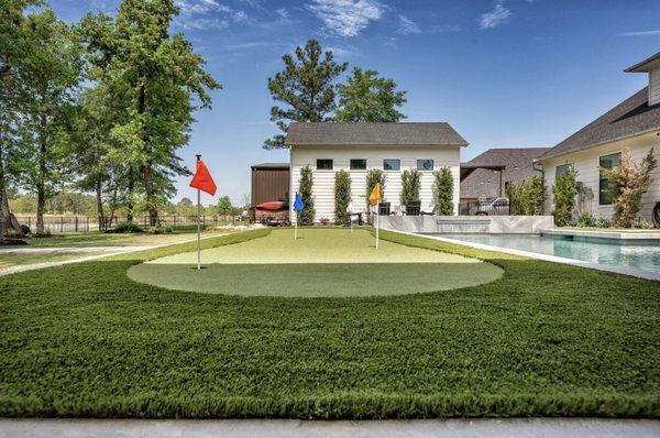 Backyard putting green installation services throughout Dallas, Ft. Worth, and North Texas