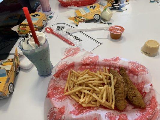 3 PC Chicken Fingers, Fries, OREO Mint Milkshake