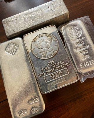 Variety of Silver Kilos and 100oz.