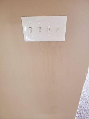 Every light socket and wall has paint damage.