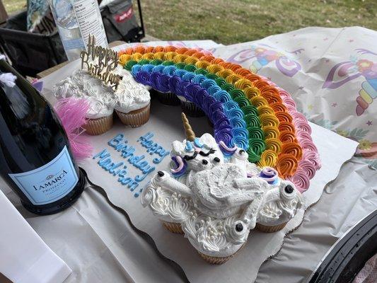 Unicorn cupcake cake