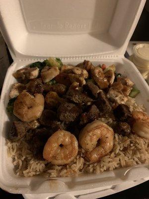 Hibachi Chicken, Steak & Shrimp