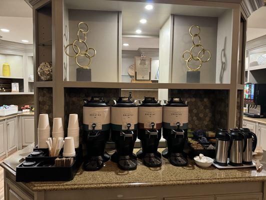 Coffee station during breakfast