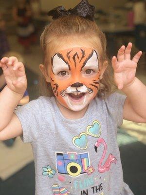 Tiger face painting!