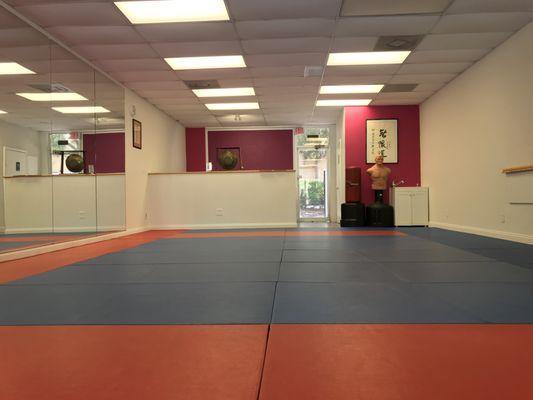 Training space is all soft mats.