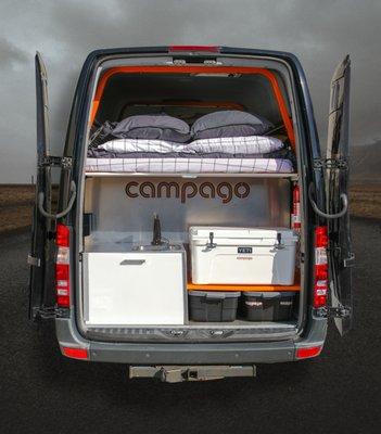 Our Campago vans come fully stocked with everything you'll need for your getaway! Gear, kitchen amenities, and more!