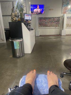 View from the pedicure chair.