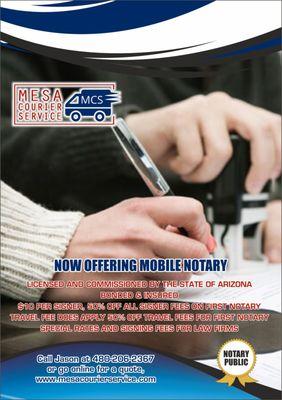 Mesa Courier Service now offers a mobile notary service for all our customers