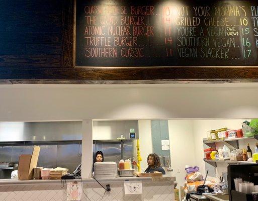 Wall menu and counter