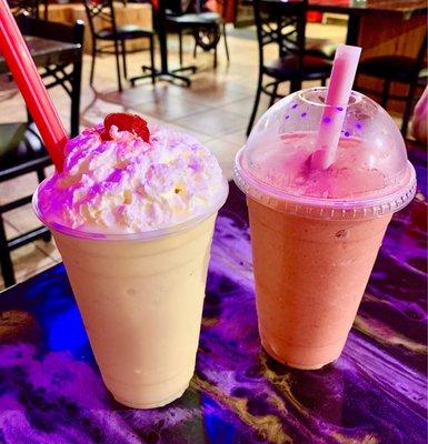 Piña Colada & Strawberry Banana Smoothies