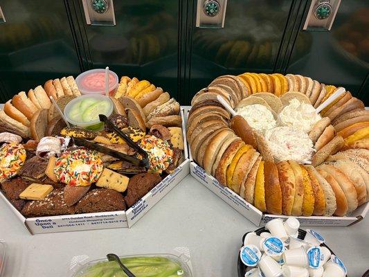 Bagel tray and breakfast combo tray