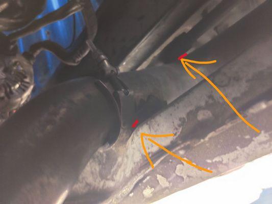 Contact points between crossmember and stabilizer bar