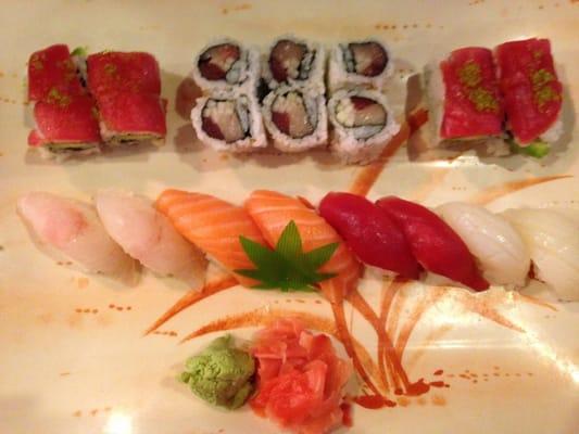 Thunder Roll, Sunshine Roll, Assorted sushi