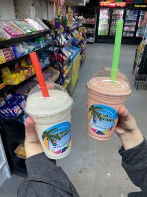 Guanabana and mango strawberry smoothies