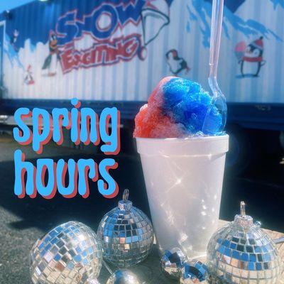 Our SPRING HOURS! Who else is ready for opening day?! SEE YOU SATURDAY!!