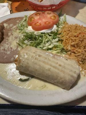 Chimichanga on the lunch menu