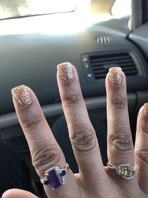 Gold powder nails!!!!