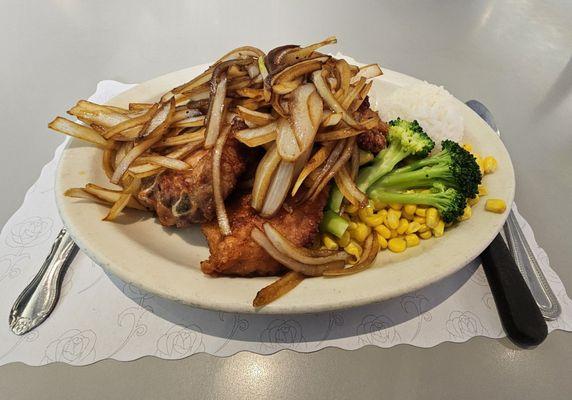 Pork Chops with Grilled Onions