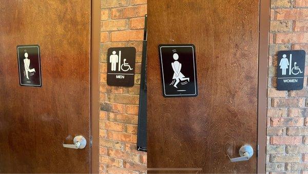 Restrooms... funny signs