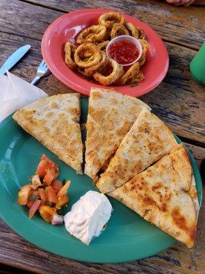 Quesadillas and calamari