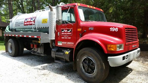 The truck that does the pumping! J & J can clean your septic tank!