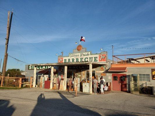 Outside the restaurant