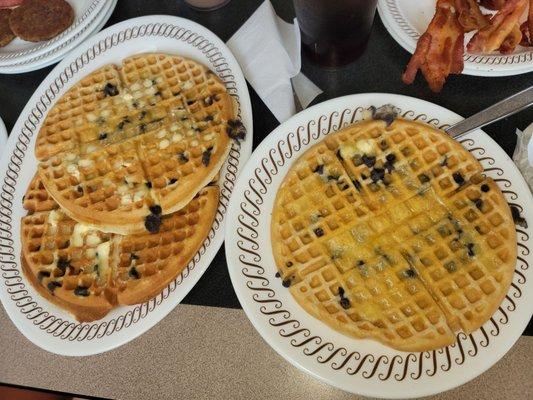 Excellent blueberry waffles.