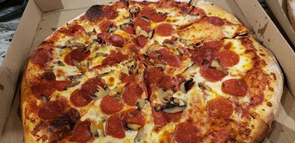 Pepperoni and mushroom.