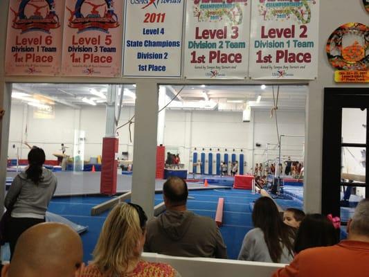 view of the south gym from waiting room