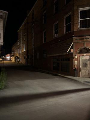 This is the dark alley where the "main entrance" is located.