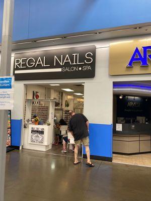 Regal nail salon where my left foot was burned with a space heater causing it to become badly infected