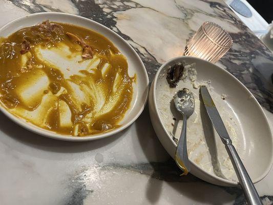 it was the steelhead trout (L) and gnocchi (R)