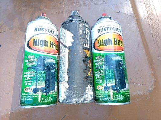 3 cans of spray paint...