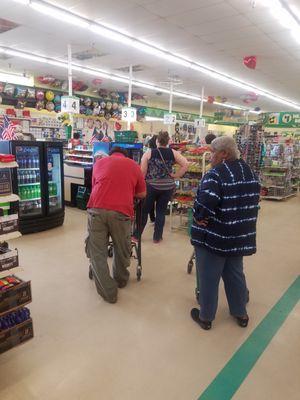 Couldnt even get all the people in this LONG line with ONE cashier open