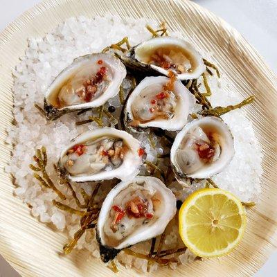 Raw oysters from Lawrence Barbecue