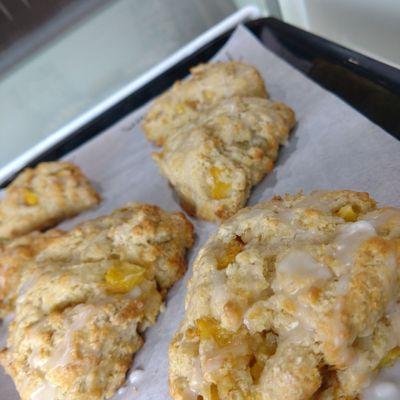 Fresh peach scones.