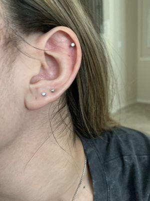 Double piercing and helix!!