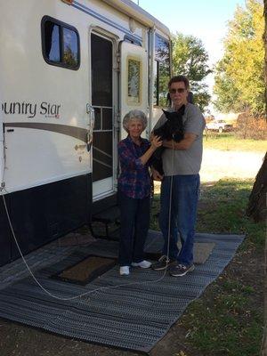 Two happy campers and now long-time friends, with "Cinder"