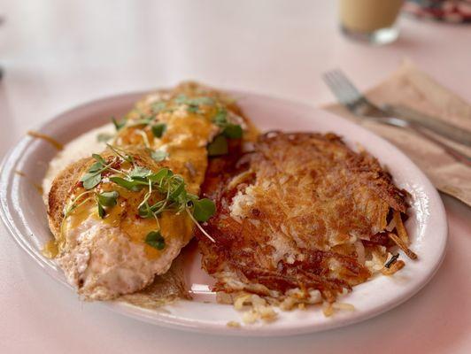 Eggs Benedict with Hash Browns - GF - everything is gluten free! !