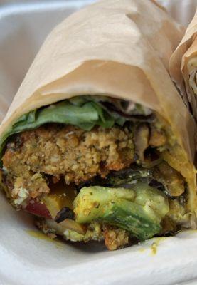 Falafel and mushroom wrap